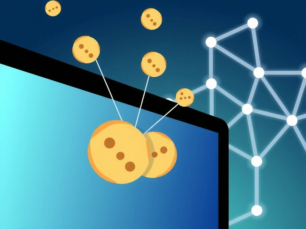 Ilustrace digitálních souborů cookie a internetového prohlížeče